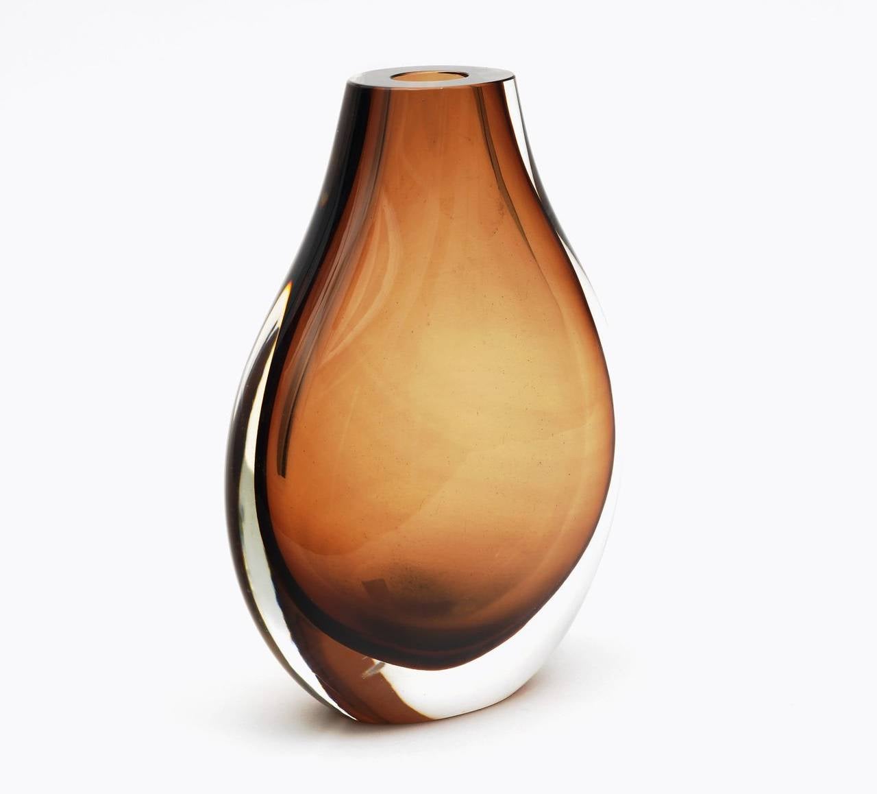 Late 1950s Seguso Sommerso Murano Vase by Flavio Poli