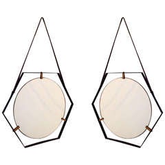 Pair Of Hexagonal 50's Mirrors
