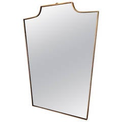 1950s Elegant French Brass Framed Mirror