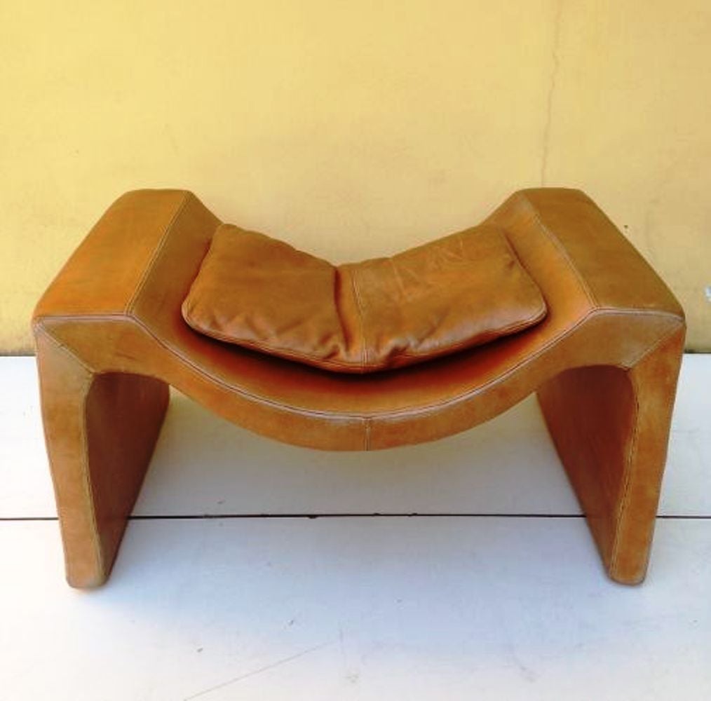 Late 20th Century 1970s Rare Vittorio Introini for Saporiti Lounge Chair and Ottoman For Sale