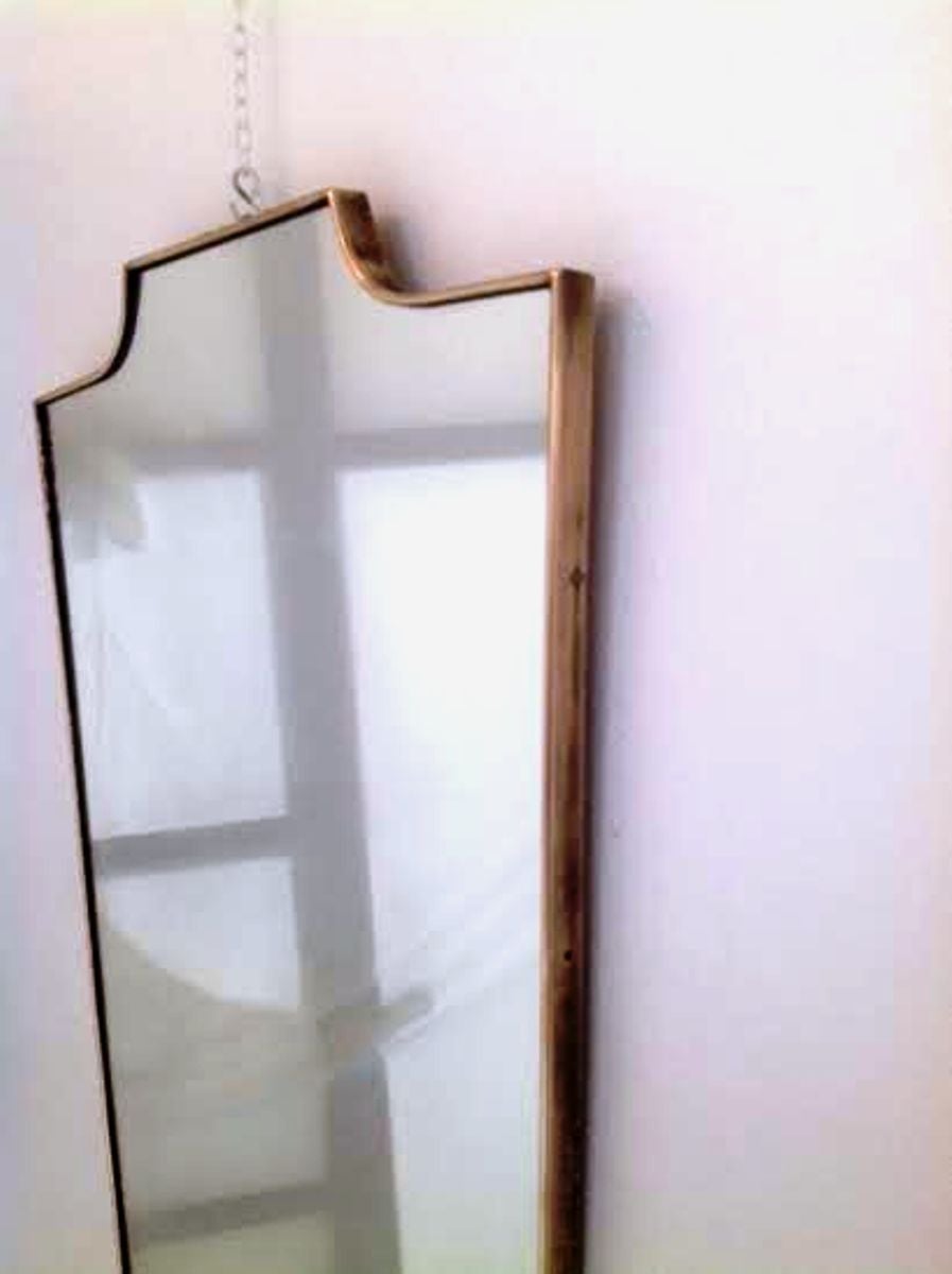 1950s Elegant French Brass Framed Mirror