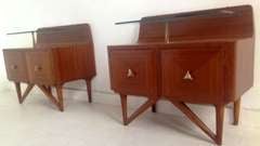 Fabulous 1950.s pair of Dassi bed side tables