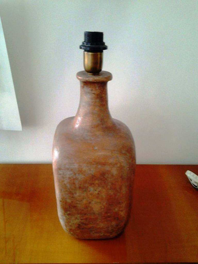 1960s Glazed Terracotta Lamp Base In Excellent Condition In London, GB