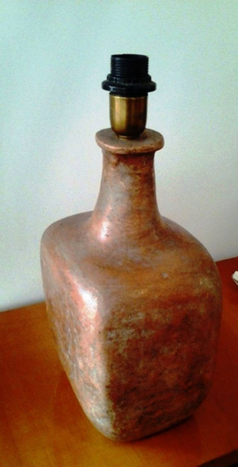 Unknown 1960s Glazed Terracotta Lamp Base
