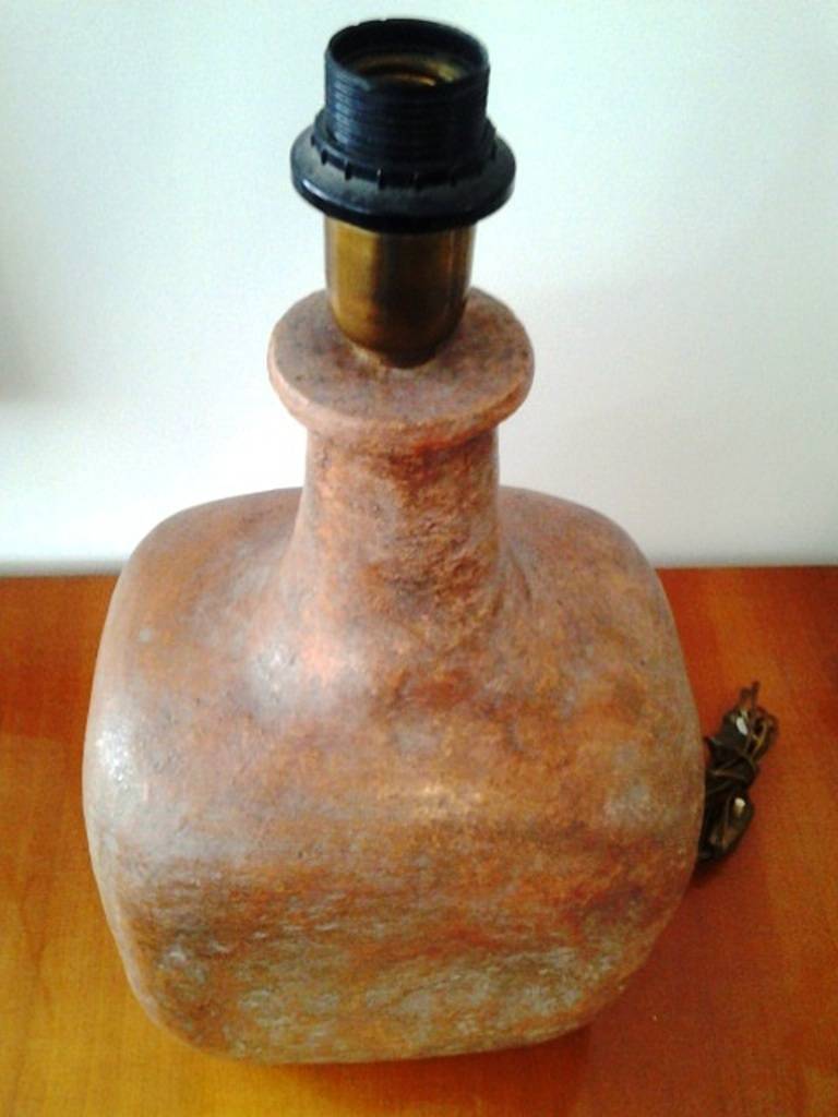 Mid-20th Century 1960s Glazed Terracotta Lamp Base