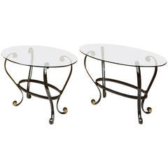 1990s Pair of Side Tables by Versace Collection