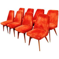 8 rare 1950's Melchiorre Bega  chairs