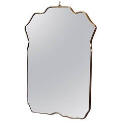 1950s French Brass Framed Mirror
