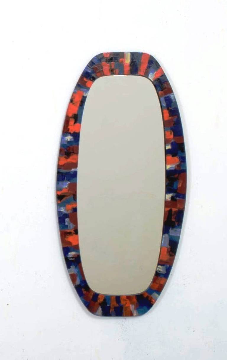 1950s Mirror in Enamelled Iron