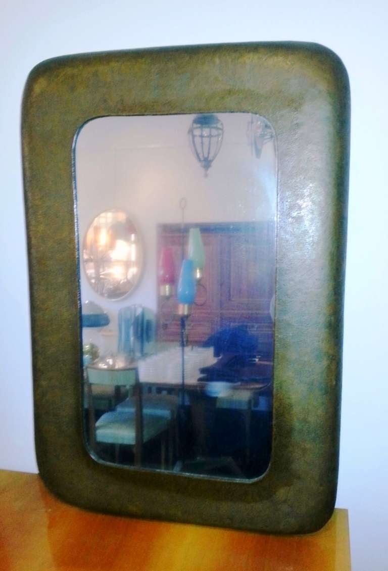 1950's Mirror in Hammered Copper