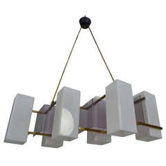 1950's  -Perspex and brass ceiling light