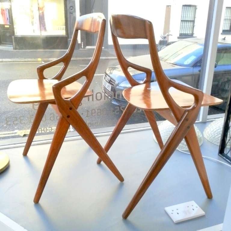 Stylish pair of 1950's Danish Chair  designed by Arrne Hovomand Olsen