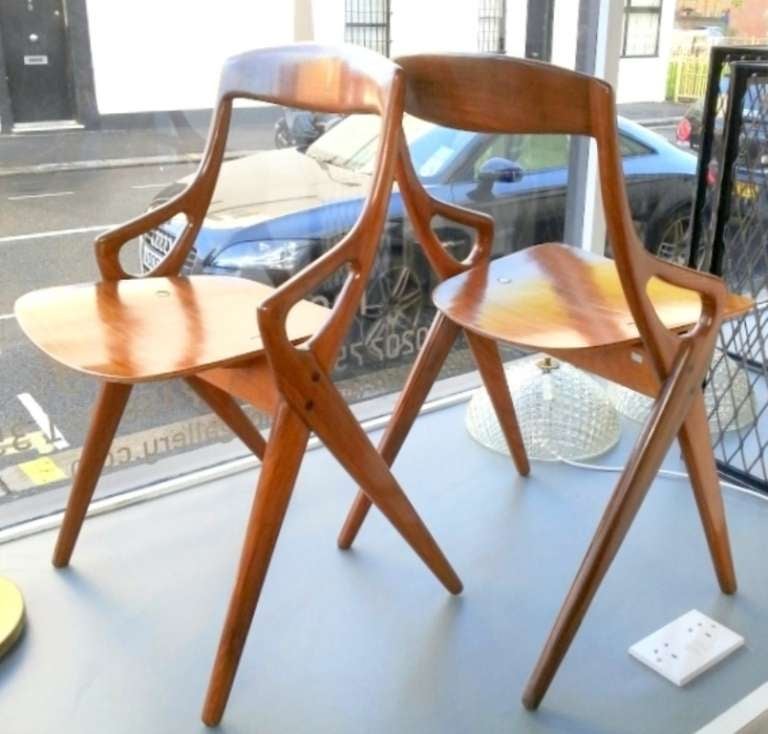 Danish Pair of 1950's  Arrne Hovomand Olsen 's Chairs For Sale