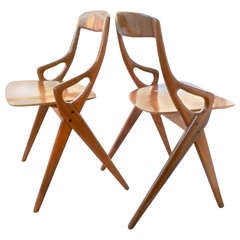 Pair of 1950's  Arrne Hovomand Olsen 's Chairs
