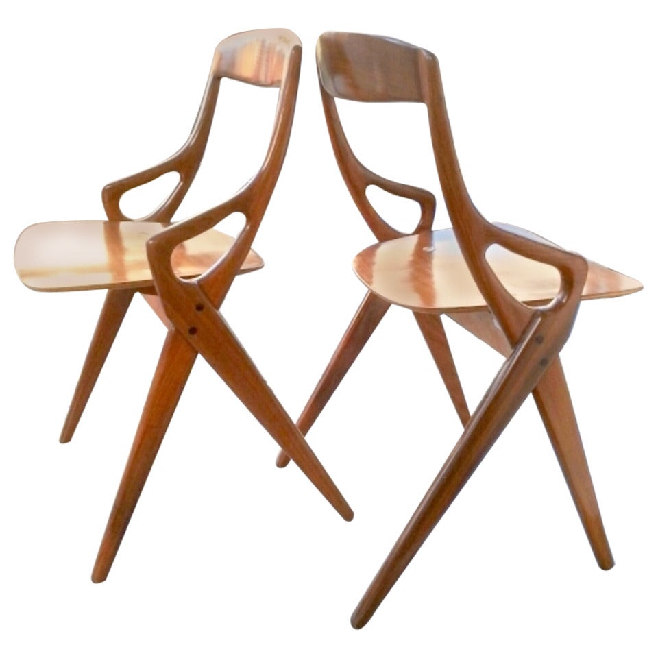 Pair of 1950's  Arrne Hovomand Olsen 's Chairs For Sale