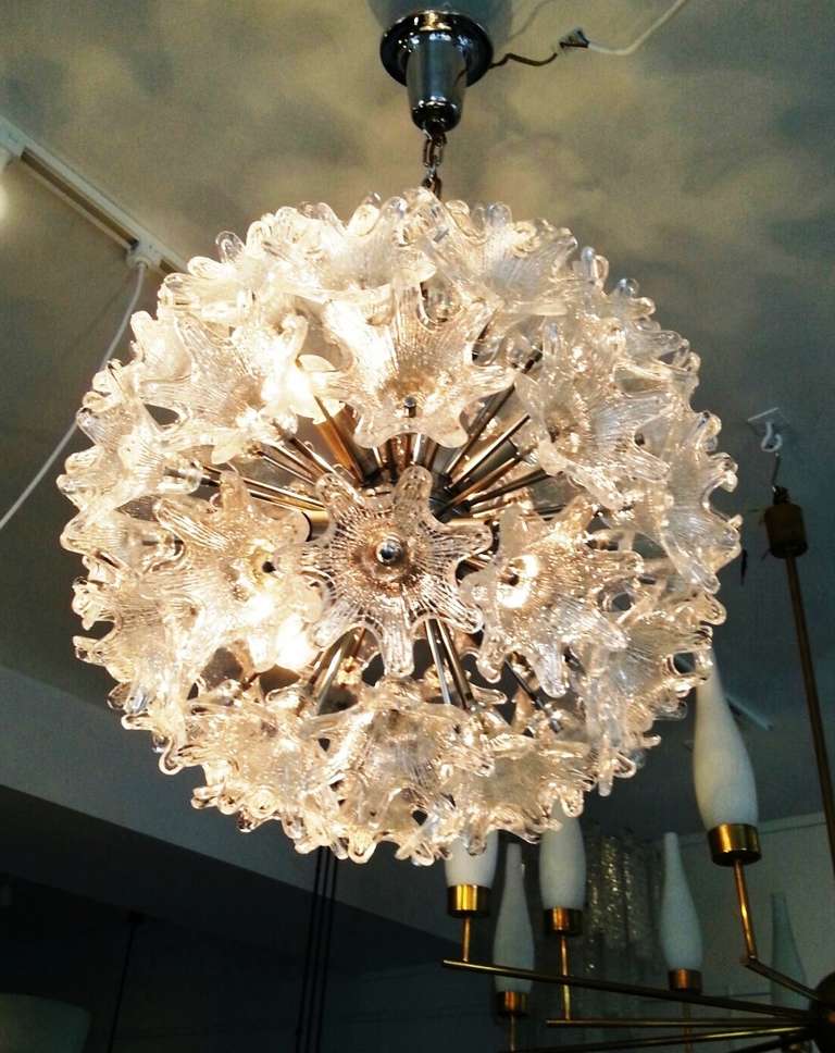 Ceiling light with glass flowers