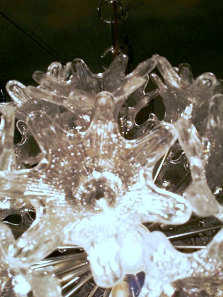 1960's Glass Flowers  Ceiling Light 2
