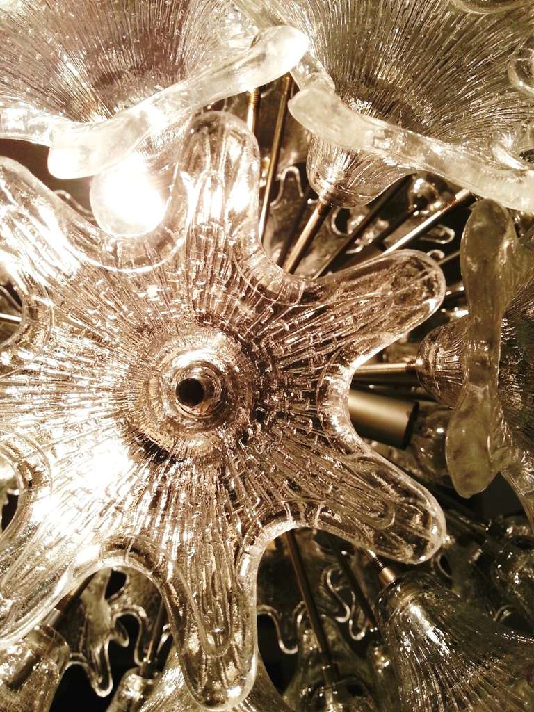 Mid-20th Century 1960's Glass Flowers  Ceiling Light
