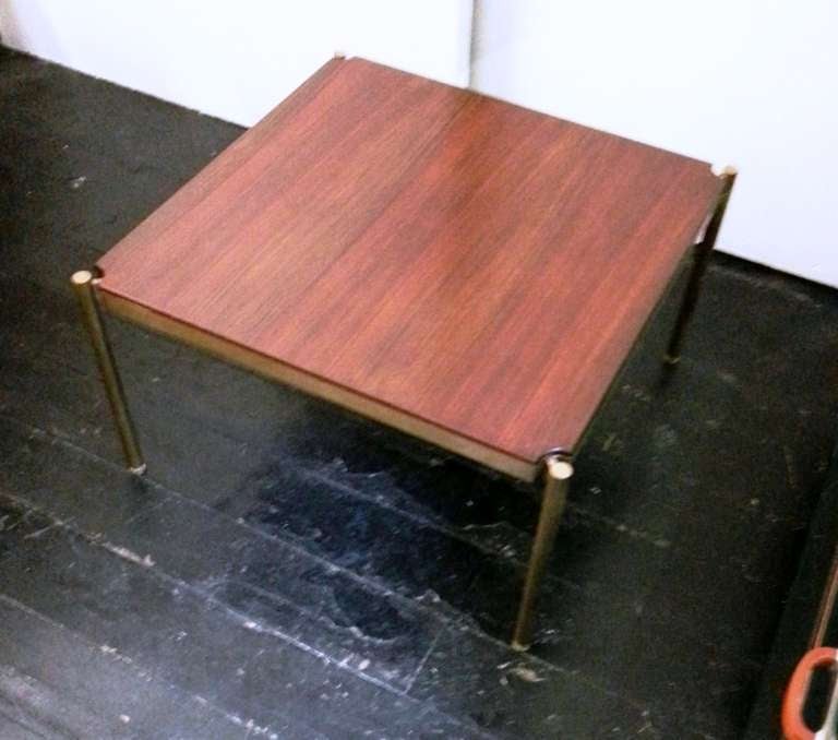 Chic 1960's coffee table in brass and rosewood  by Borsani