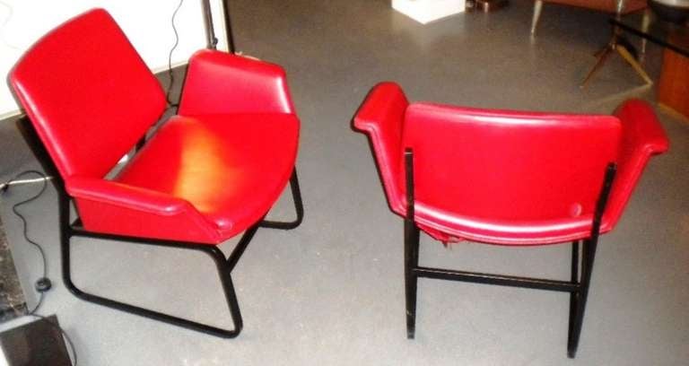 1950's Rare Arflex Armchairs In Excellent Condition For Sale In London, GB