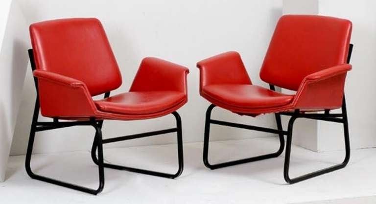 Rare pair of mod. Double Shell armchairs designed by Illum Wikkelso and produced by Arflex Milano in 1959.