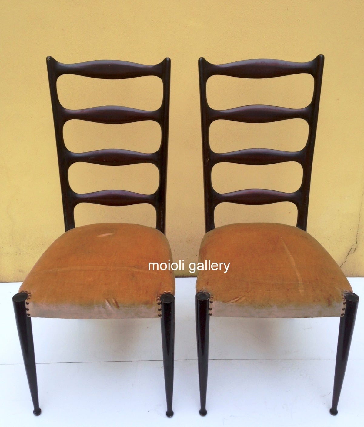 Italian Late 1940s Paolo Buffa, Set of Six Chairs For Sale