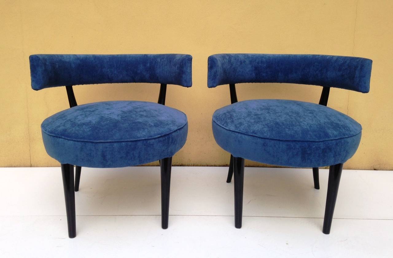 Elegant , small and yet extremely comfortable armchairs in the style of G. Ulrich