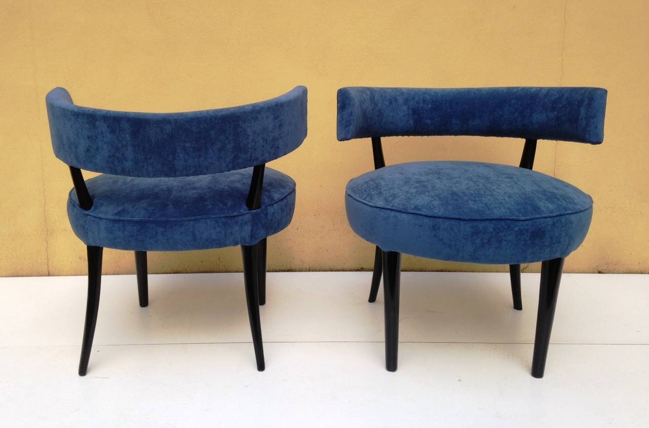 Italian 1940's Pair of small armchairs in the style of Ulrich