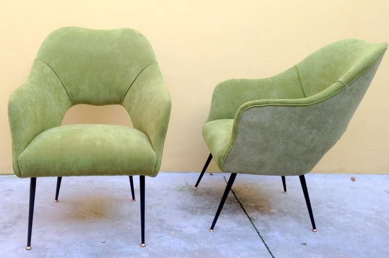 1950's Italian Small Armchairs In Excellent Condition In London, GB