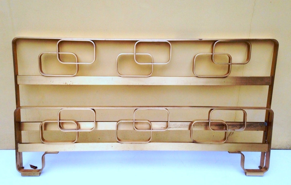 1970s Bed in Solid Brass