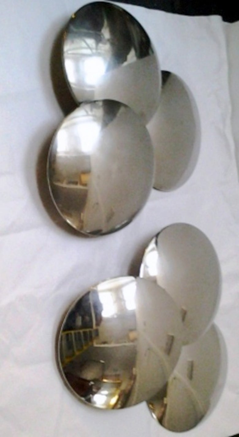 Chrome 1970s Pair of Wall Lights by Reggiani For Sale