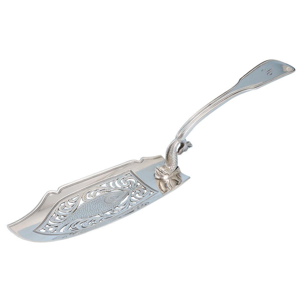 George IV Silver Scottish Fish Slice by Mitchell & Son For Sale
