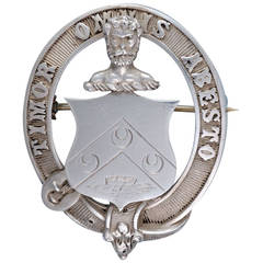 Scottish Silver Victorian Clan Badge with the Crest of MacNab