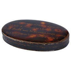 George III Tole Tobacco Box with Inscription