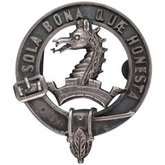 Antique Scottish silver Clan Badge, Archer, Maker Peter G. Wilson