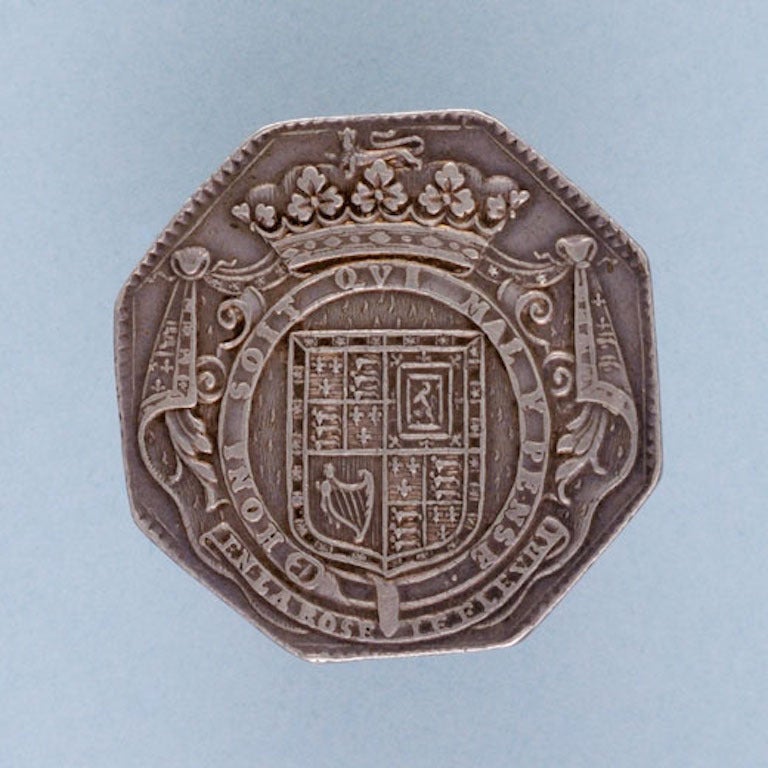 Very striking silver, octagonal, 17th century gaming counter belonging to Charles Lennox, Duke of Richmond (1672 - 1723). He was the illegitimate son of King Charles II of England and his mistress, French Breton noblewoman Louise de Penancoet de