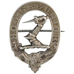 Antique Scottish Silver Grieve of Roxborough Clan Badge