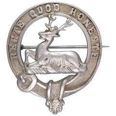 Antique Silver Scottish Clan Badge, Anderson