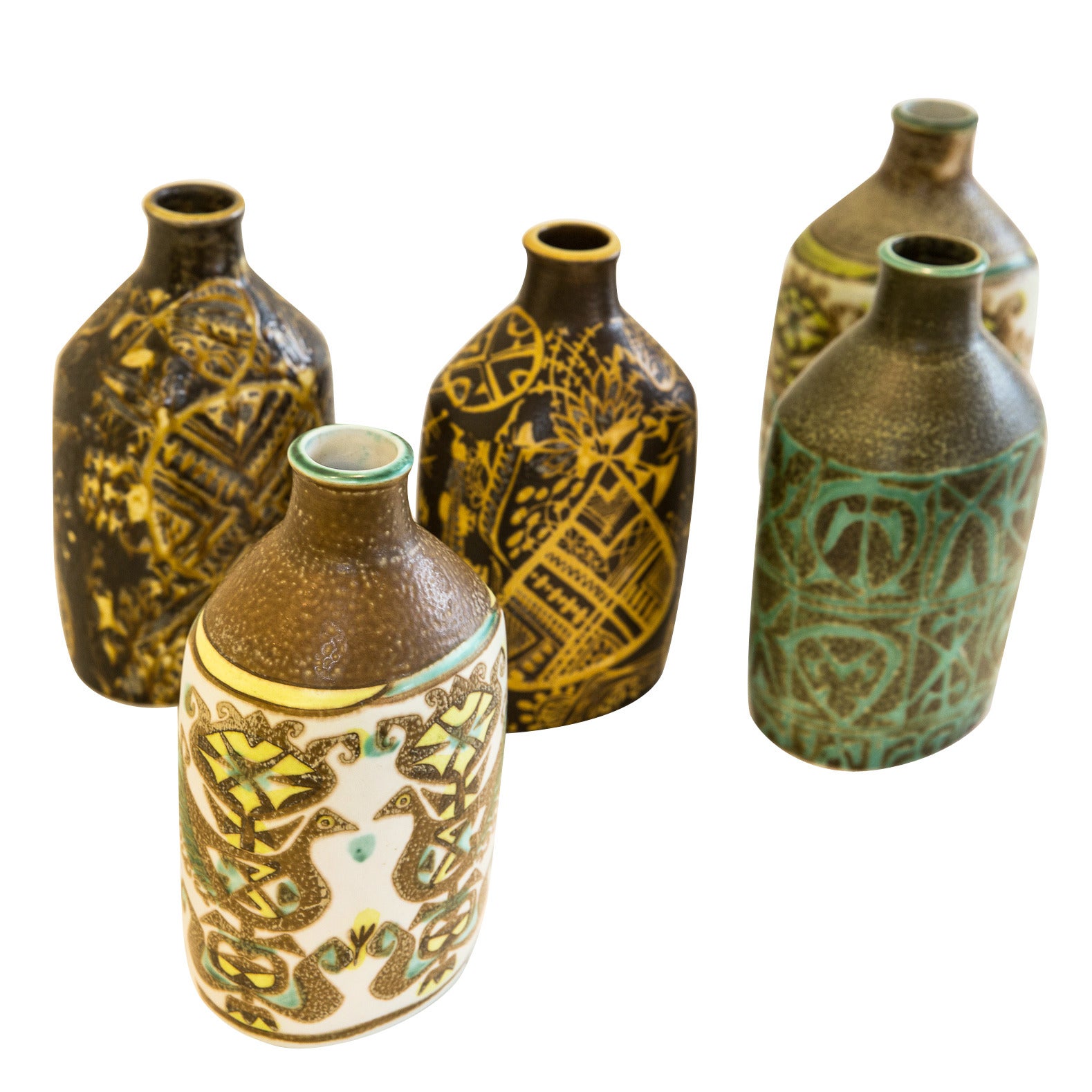 Collection of Five 1970s Royal Copenhagen Vases