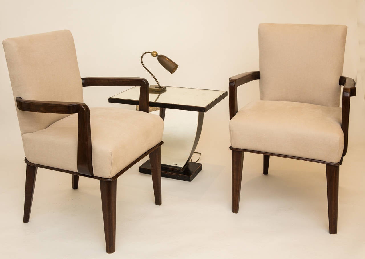 Pair of Large French Art Deco Armchairs 1