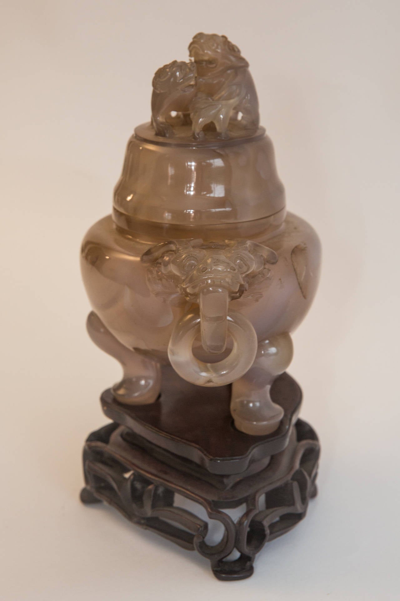 Ching Dynasty Carved Agate Tripod Censer 1