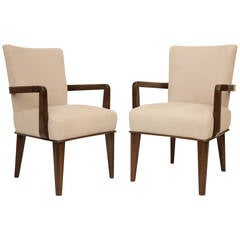 Pair of Large French Art Deco Armchairs