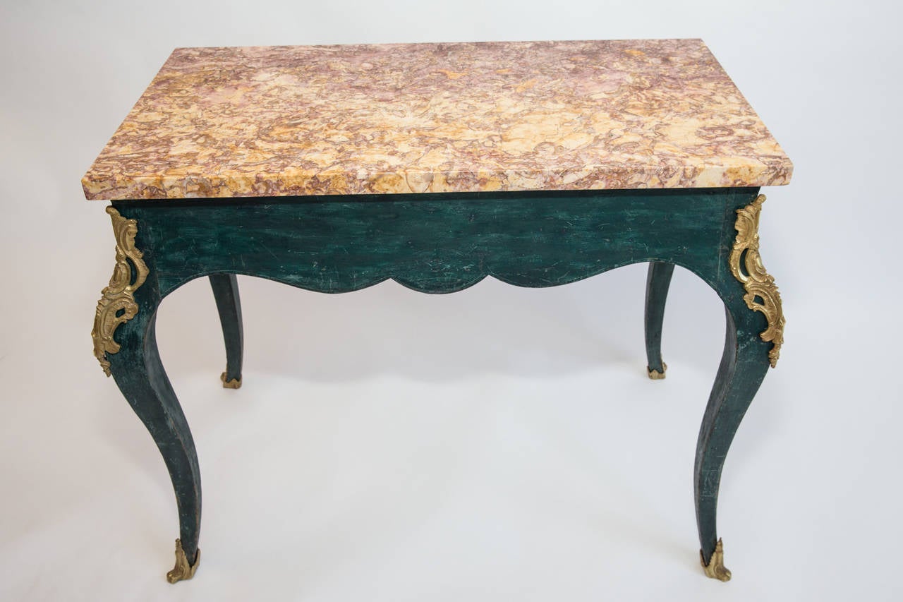 European Louis XV Style Ormolu Mounted Center Table For Sale