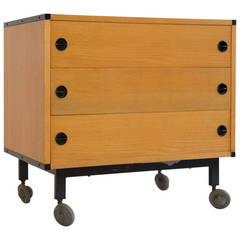Vintage Guariche 1950s Chest of Drawers on Wheels