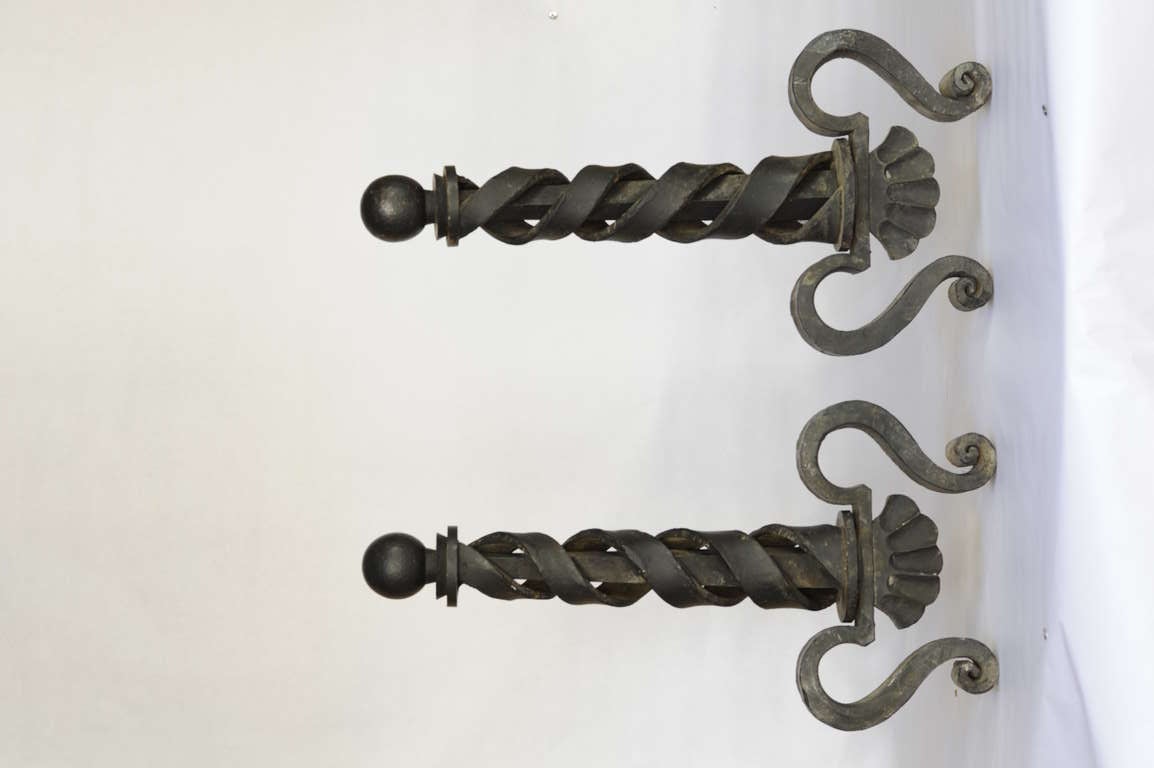 Raymond Subes Spectacular Pair of Andirons