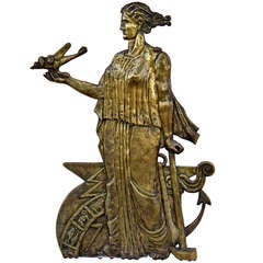 Art Deco Bronze Architectural Plaque