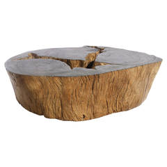 20th Century Round Natural Root Coffee Table