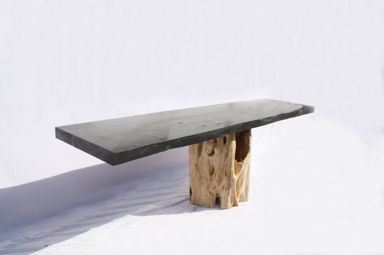 20th Century Banana Tree Root Table with Azobe Wood Top