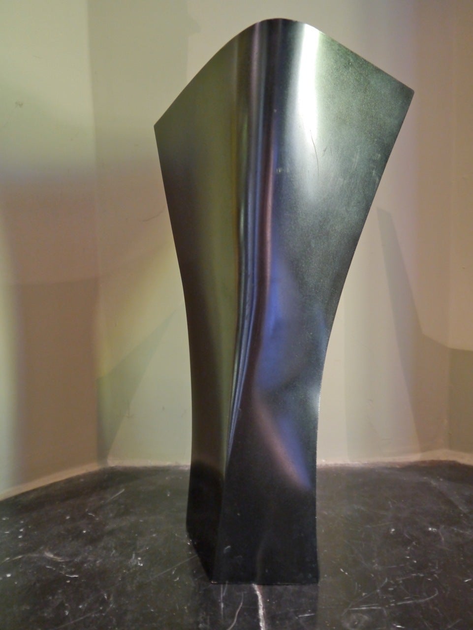 Late 20th Century 20th Century Asymmetric Japanese Bronze Vase For Sale