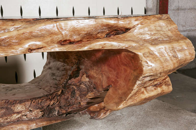 20th Century Tamarind Wood Coffee Table In Distressed Condition In Paris, FR